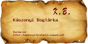 Kászonyi Boglárka névjegykártya